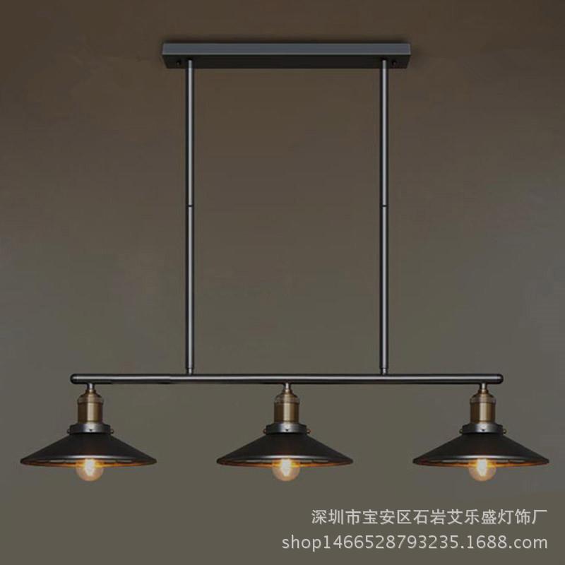 复古铁艺3头餐吊灯 美式工业风个性客厅吧台吊灯创意餐桌餐厅