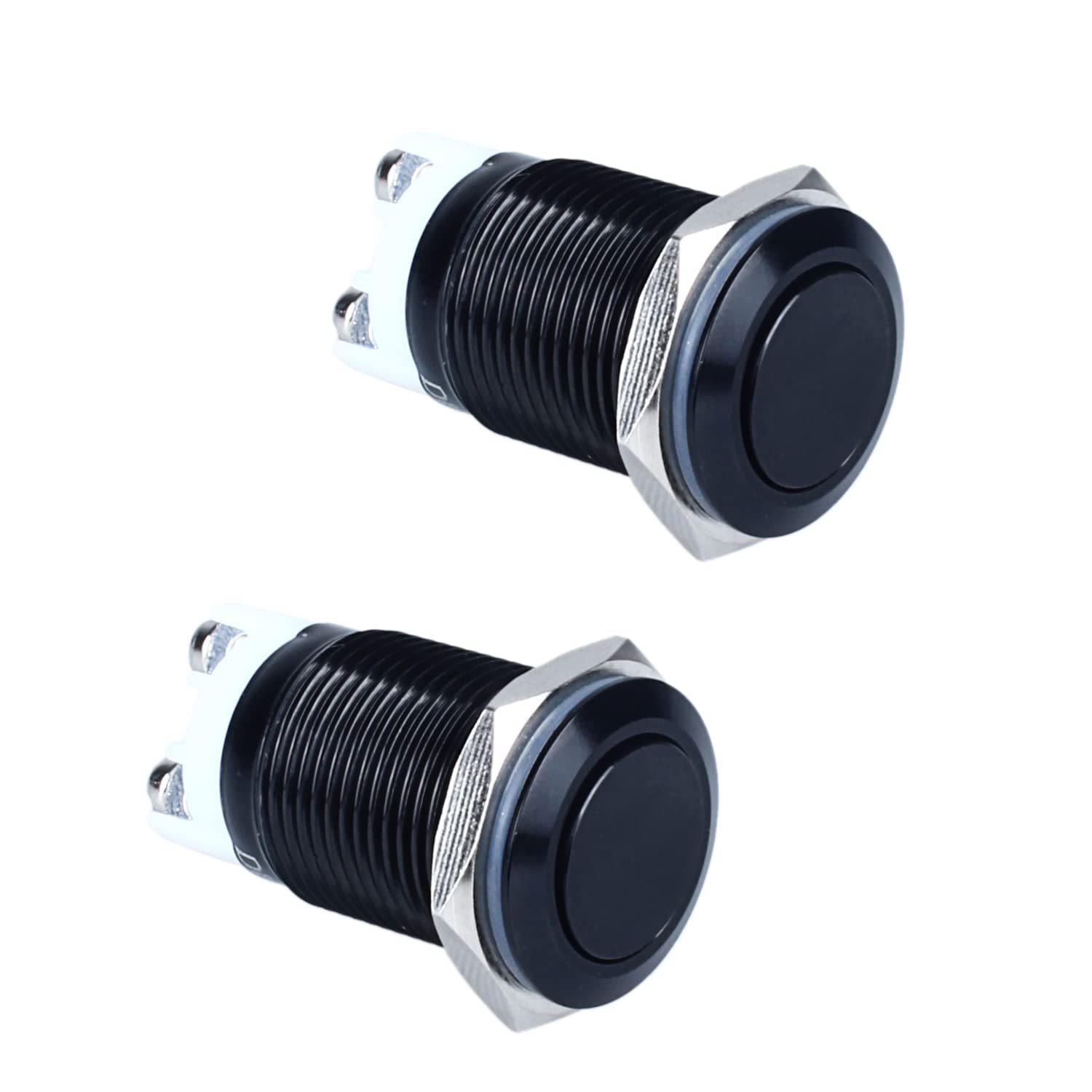 DMWD 2 件装 16 毫米锁闭金属按钮开关防水 IP66 防破坏 IK09 适