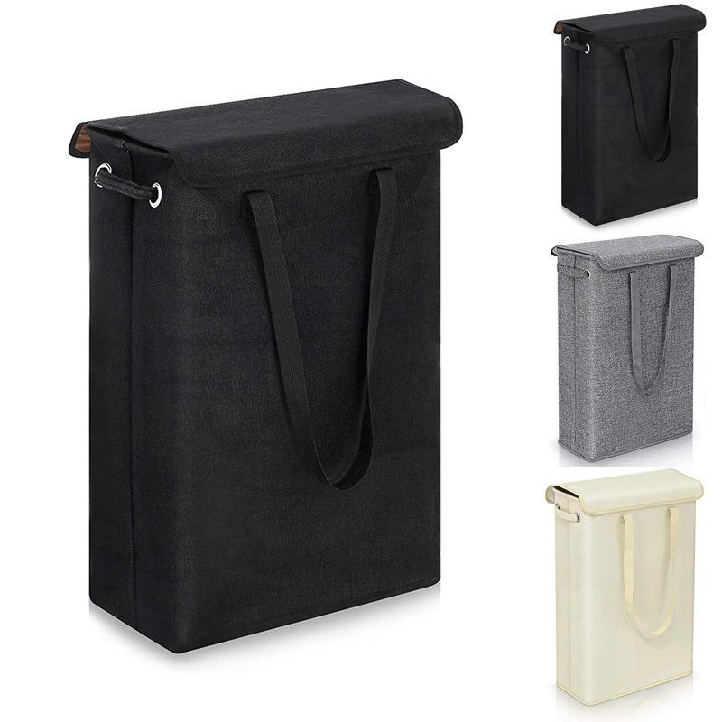 脏衣篮45L带盖洗衣篮窄条手细高手提脏衣篓卧室幼儿园置整物篮收图片