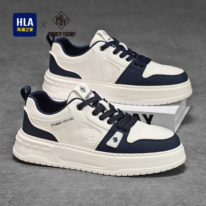 海澜之家男鞋2026夏季新款经典透气休闲板鞋厚底增高运动鞋子男款