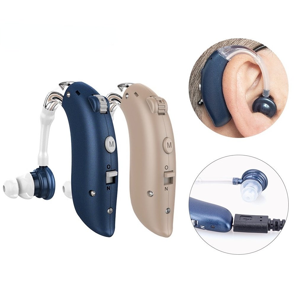 Mini Rechargeable Hearing Aid Digital BTE Hearing Aids Adjus