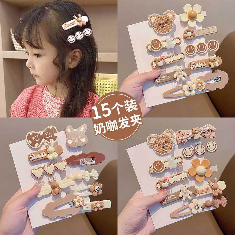 Cute Childrens Hairpin Milk Curry Color Side Clip Bangs Hai