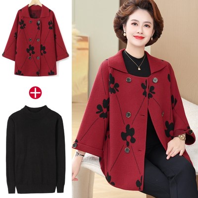 速发毛024新老高贵妈妈春秋2呢外套码中款年装呢子大衣