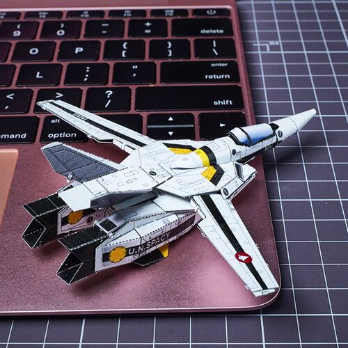 速发立金属手工图装模型迷你全体拼拼 太空堡垒VF-1S变形战斗机