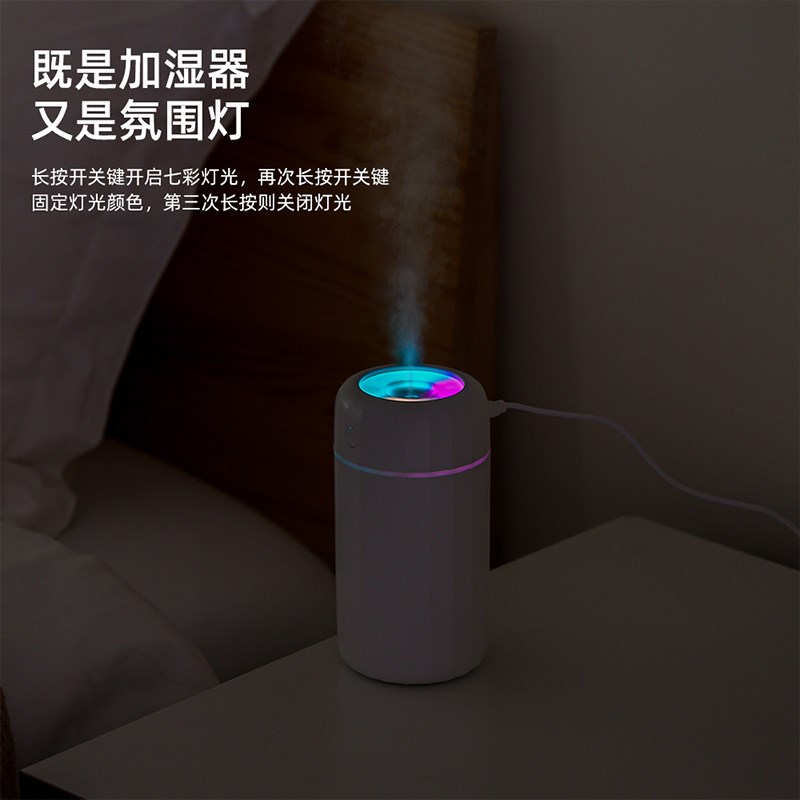 速发简易小型空气加湿器夜灯两用办公室桌面车载车用宿舍学生迷你