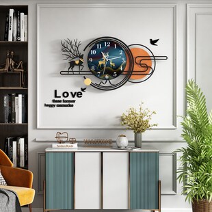 速发挂钟轻奢创意挂钟客厅家式挂墙尚气装饰钟表欧用时大时钟