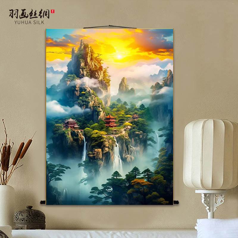 速发仙家堂口山水画堂单风景画东北暗堂无活物亭子沙发墙贴壁纸挂