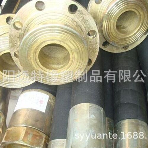 速发黑色高压橡胶钢丝编织液压软管法兰连接D150 200大口径液压油