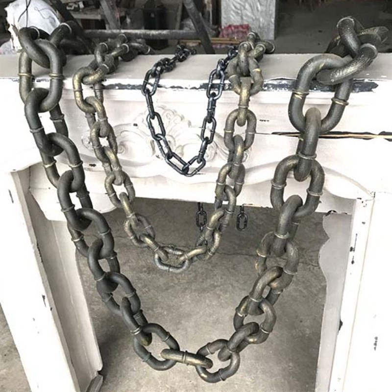 速发生锈铁链 圣节怖屋恐鬼道装具饰塑料囚犯铁链 影视刑具