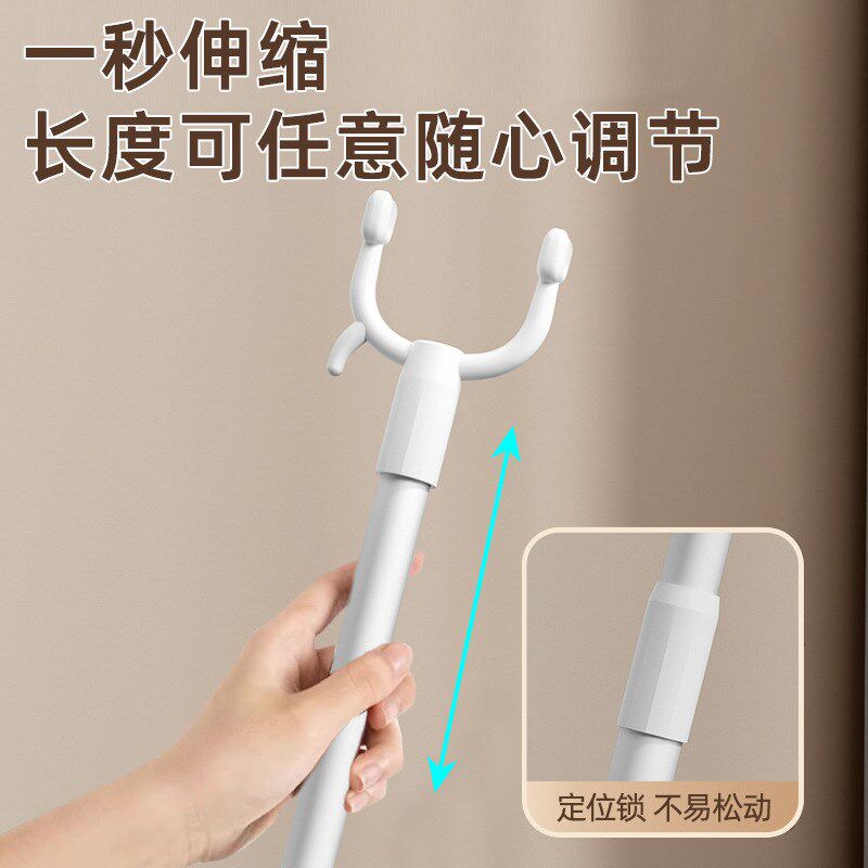 速发?杆子衣叉加粗撑衣杆铝杆可伸缩晾衣杆台伸缩晒衣杆家用取衣