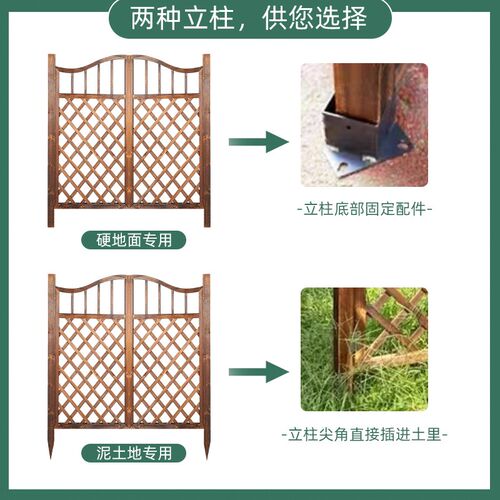 速发防腐木栅栏门花园围栏门庭院篱笆室外实木门别墅户外小院子门