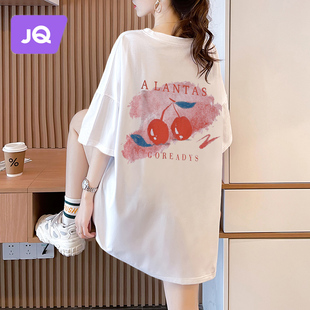 速发孕妇上衣夏装版02新款时尚髦松洋气韩2时宽t恤遮屁股