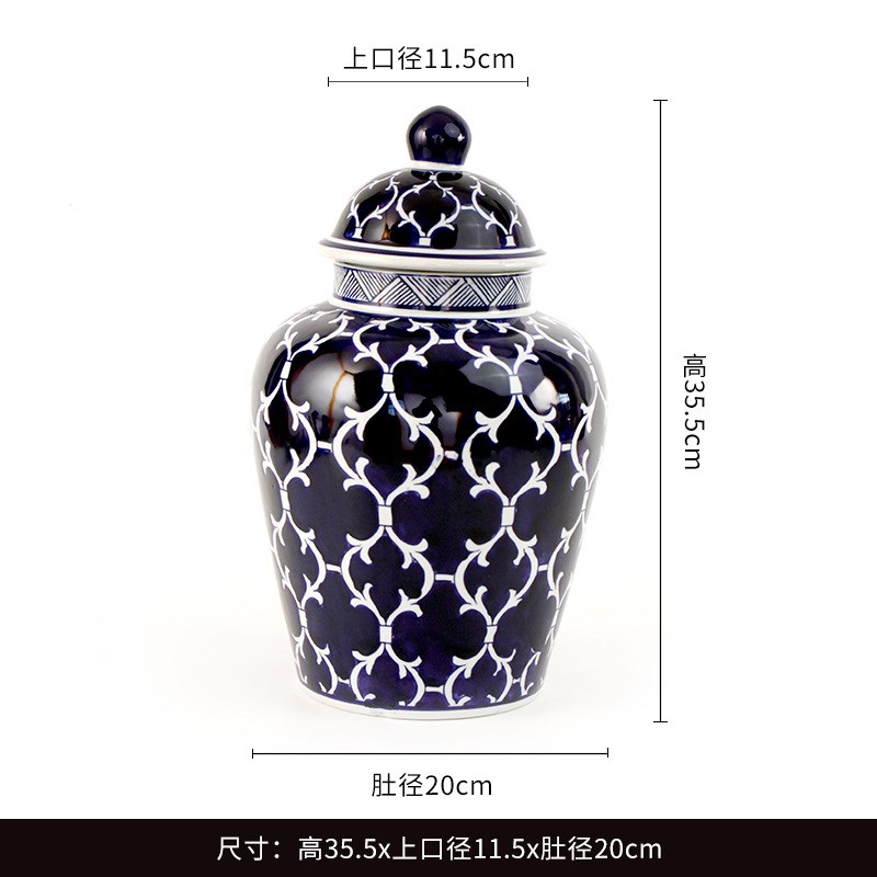 速发花摆器罐青花瓷插陶插家居新中式装饰品客厅电视柜瓷件