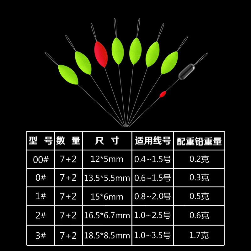 速发七星漂高灵敏度自带铅坠漂豆七星浮子套装传统漂豆钓鱼小