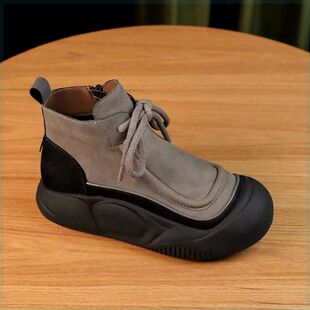 速发202系款 百搭高跟防滑马丁4厚底圆头松糕新带短靴QL靴8 秋冬季