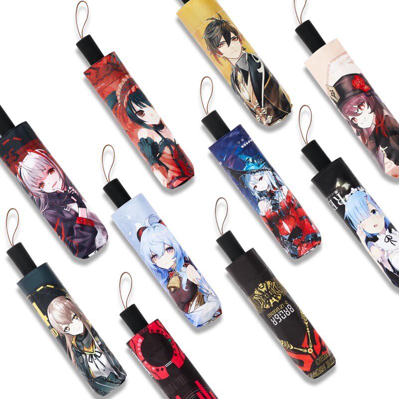 速发角色离叠雨姆胡桃甘雨蕾伞时崎狂三斯卡蒂钟折晴雨两用伞