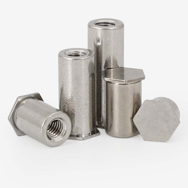 速发04不锈钢盲/压铆柱柱六角螺母螺铆柱OS-2.5M孔.5M4M5M6
