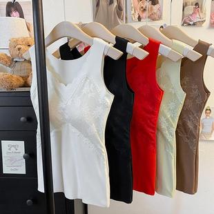 蕾丝背心女加绒加厚保暖自发热带胸垫托胸聚拢上衣 大码 秋冬季 新款