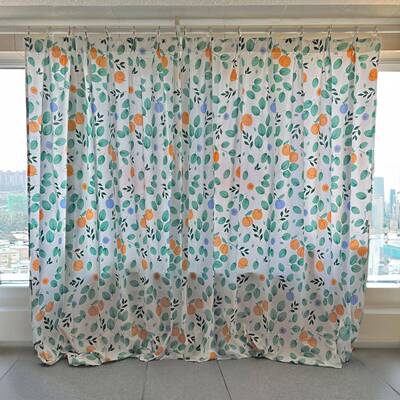 清仓处理挂钩式窗帘布料成品半遮光外贸隔断飘窗出租房短窗帘半帘