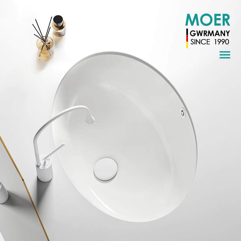 MOER椭圆台下盆嵌入式陶瓷洗手盆大小尺寸家用洗面单盆阳台洗脸盆