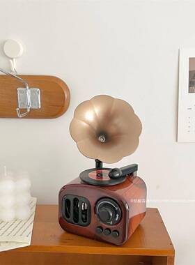 ins风覆古怀旧留声机摆件音乐盒酒吧咖啡厅玄关桌面创意家居装饰