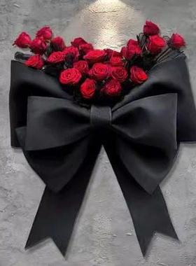 超大蝴蝶结背景墙橱窗玫瑰花束装饰美陈列摆件装饰品拍照打卡布置