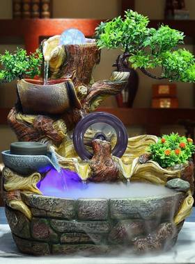 风水轮招财假山流水喷泉摆件家居室内水景生财办公室店铺开业礼品