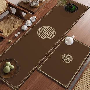 新中式禅意桌垫茶席沥水垫硅藻泥吸水垫中间长条茶台桌旗茶桌垫布