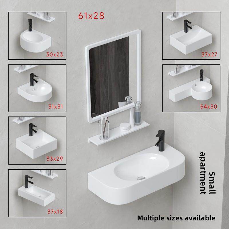 家用小户型浴室浴室陶瓷面盆单面盆柜式组合面盆一体化面盆