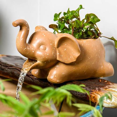 DIY造景装饰喷泉生态缸古法养鱼陶罐流水鱼缸摆件循环水过滤增氧