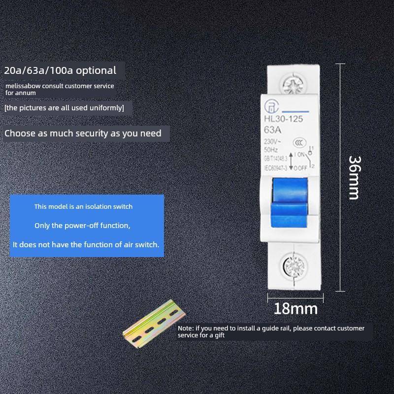 百德尔隔离闸刀开关HL30-125小型隔离开关1P2P3P4P二相三相正品