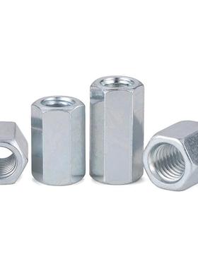 六角接头螺母镀锌螺帽螺杆链8接螺丝帽丝杆接厂家mmm101驳2碳钢