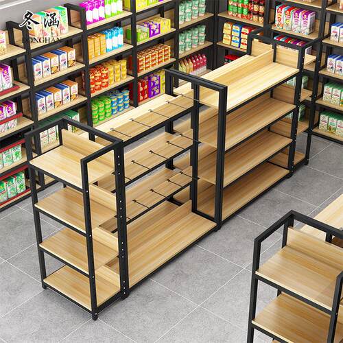 市双品面超货架利零食化妆陈列中岛柜便店产品样品多层钢木MAGA-1