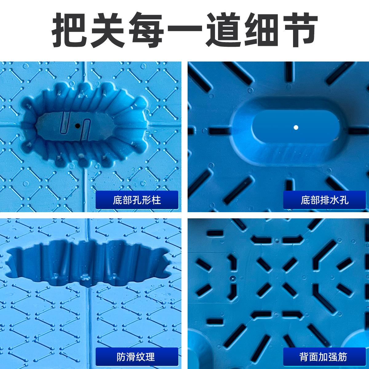 吹防塑托物盘叉车塑胶卡仓板库潮HFI垫板塑料九脚流网格