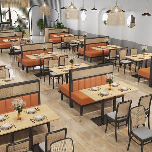主题餐卡座发靠墙餐饮商用料810理店火锅奶茶咖啡厅沙桌厅椅组藤