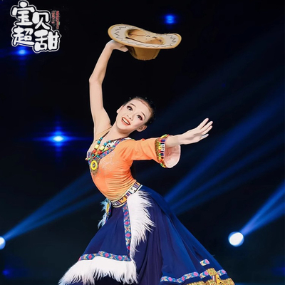 毕业季新款藏族舞蹈演出服女民族风艺考半身裙次仁拉索舞蹈大摆裙