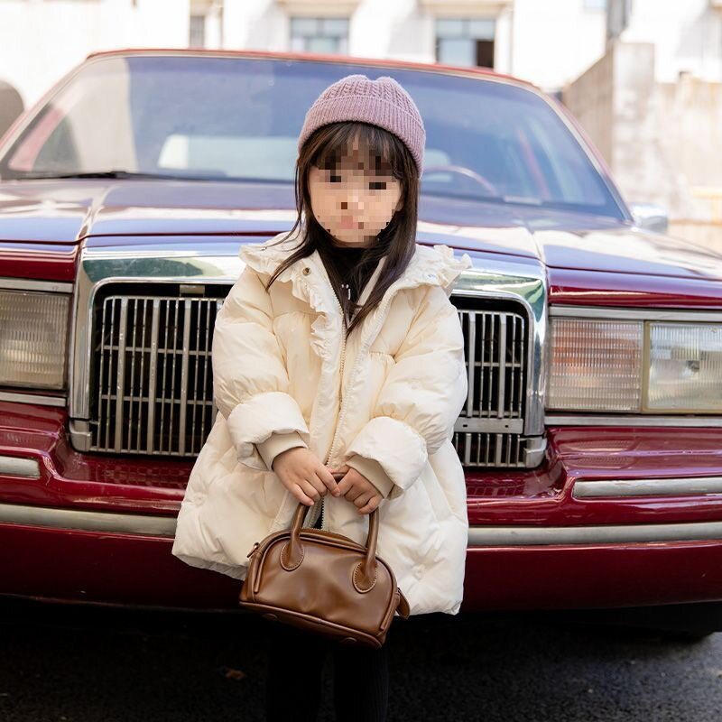 2025新款新款儿童羽绒服女童中长款小香风中小童宝宝冬装洋气加厚