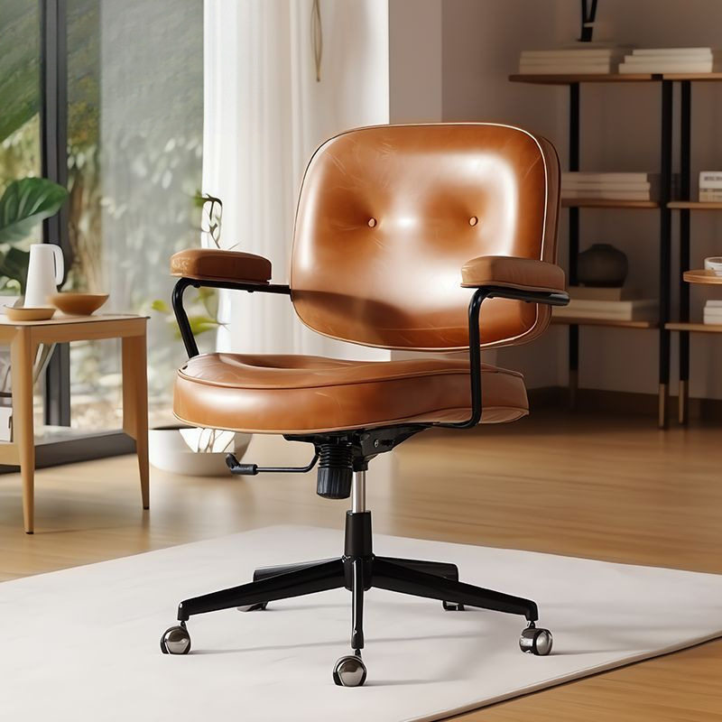 复古电脑椅家用卧室座椅真皮办公椅舒适久坐卧室椅子靠背凳,商业/办公家具,人体工学椅,淘宝优惠券,粉丝福利购,淘宝优惠卷