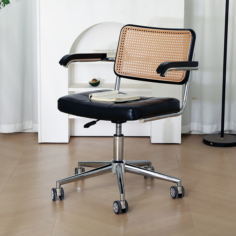 老板椅人体工学办公椅升降旋转电脑椅靠背扶手家用学习藤编椅