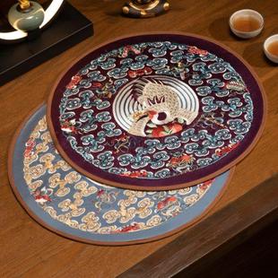 仿真丝餐桌垫高级感隔热垫防滑古典花瓶垫布艺防烫垫中国风定制