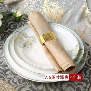 7.5 陶瓷餐具水月镜花套装 碗盘家用中式 清新碗碟套装 勺子汤碗礼盒