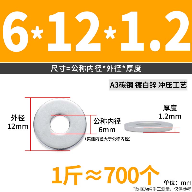 镀锌平垫金属垫片特大圆形加大加厚螺丝垫片M6M8M10M12M14M16
