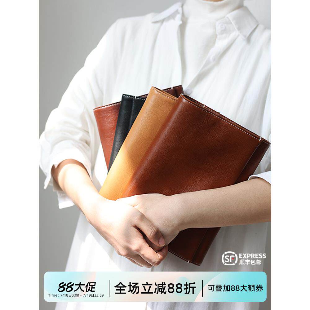 爵士小强手工制作丨真皮软手账本A5记事本旅行软活页本会议记录本