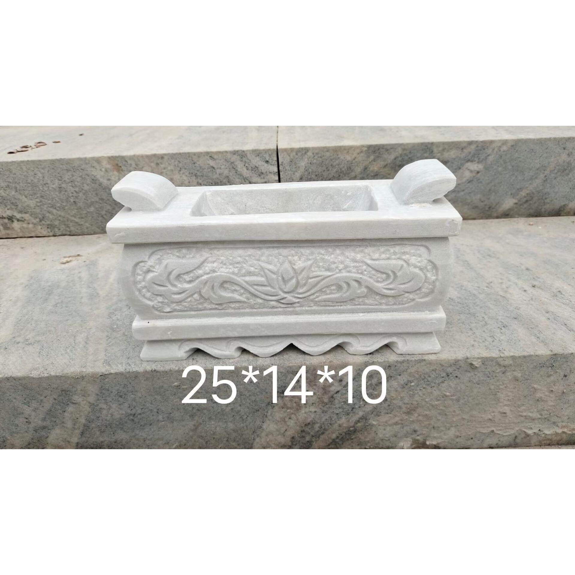 曲阳石雕户外长方形青石香炉汉白玉石雕香炉祠堂祭祀插香寺庙家用