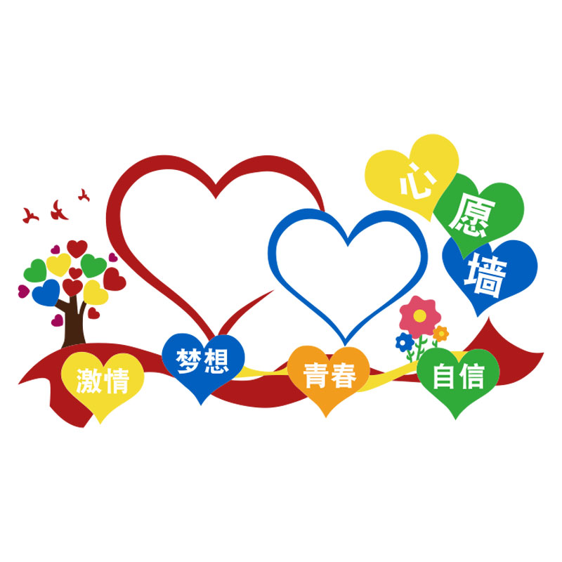 心许愿树医院科室护士站文化墙面设计贴纸背景心理咨询室布置挂图