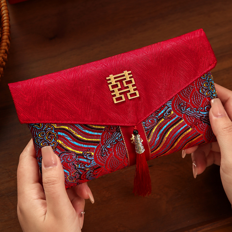 改口费红包袋结婚喜包婚礼敬茶绸缎大红色包婚庆喜事新人