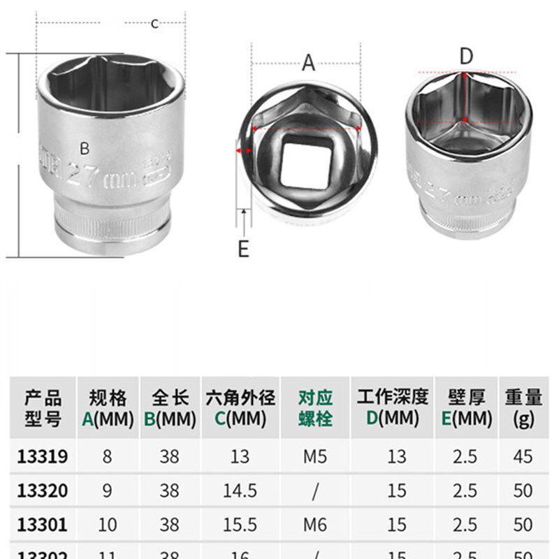 速发Sata/大飞短套筒12.5MM快速棘轮扳手1/2内六角螺栓小套头工具