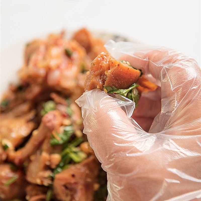 现货速发盒装一次性手套 200只抽取式餐饮塑料手膜家用透明加厚级