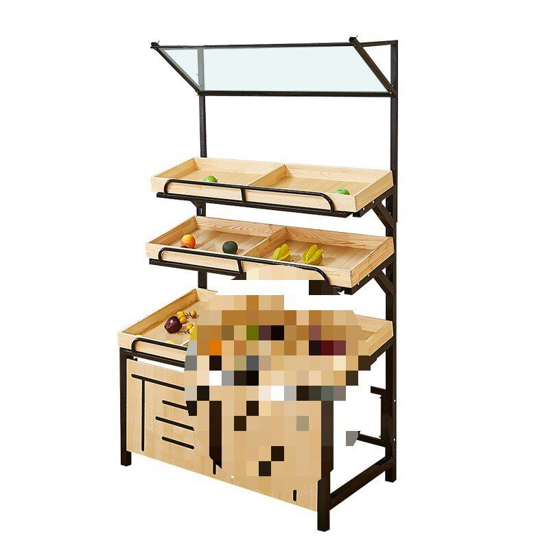 速发市水果货架果蔬钢m置物架蔬菜架架木架中岛展示台商用摆果框