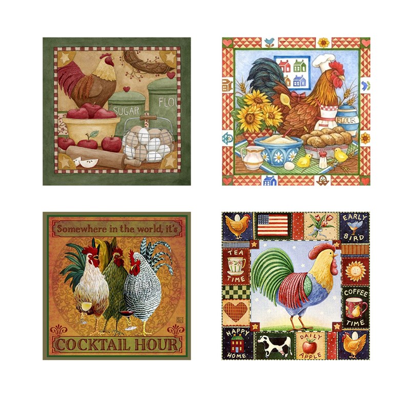 速发 Dicd Cro ititch Ho DeooratSo Wa Paste Rooster